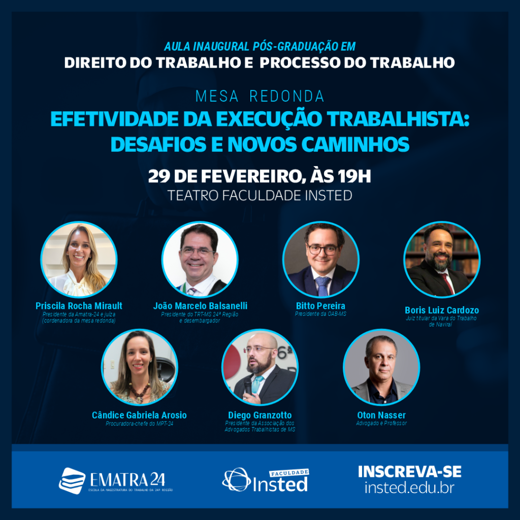 Personalidades jurídicas do MS participam de mesa redonda gratuita em faculdade da Capital