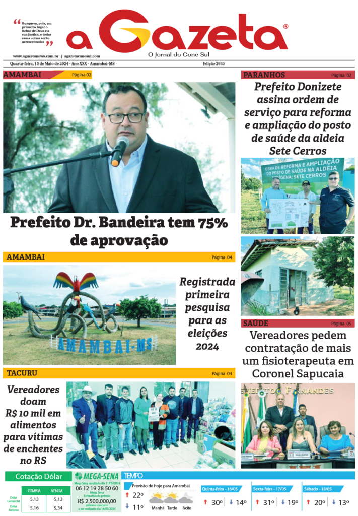 Jornal A Gazeta – Edição de 15 de maio de 2024