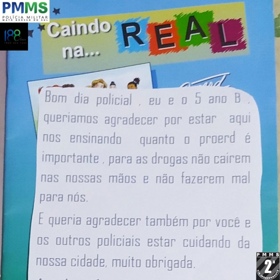 Em poucos meses do programa Proerd em 2024, alunos de Caarapó já apresentam bons resultados