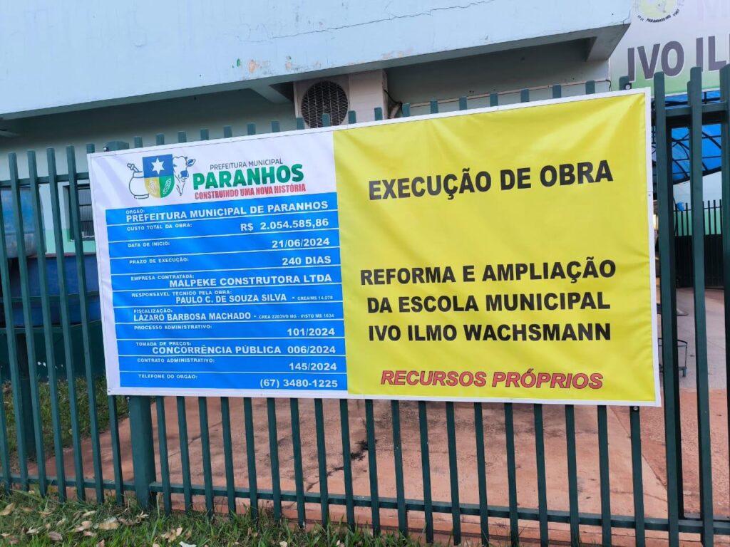 Prefeito e autoridades municipais visitam obras da Escola Municipal Vereador Ivo Ilmo Wachsmann