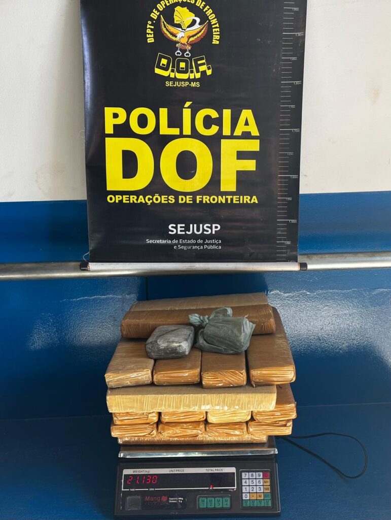 Passageira que seguia com maconha para Minas Gerais é presa pelo DOF na região de Amambai