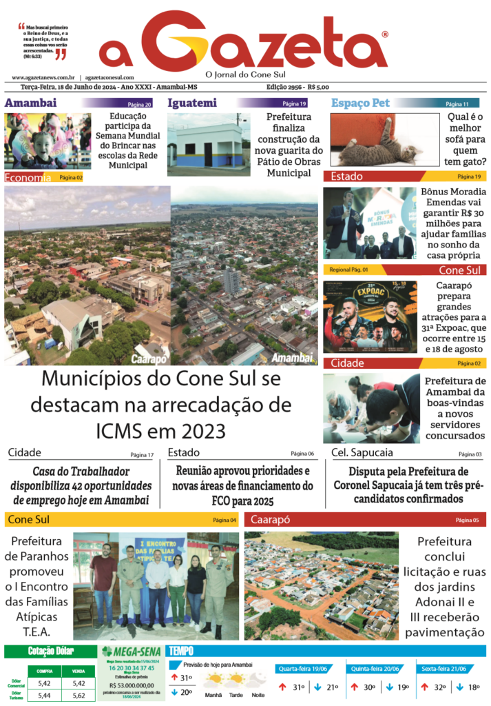 Jornal A Gazeta – Edição de 18 de junho de 2024