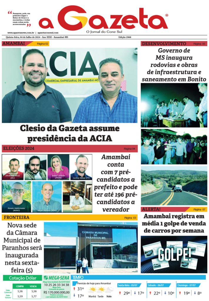 Jornal A Gazeta – Edição de 04 de julho de 2024