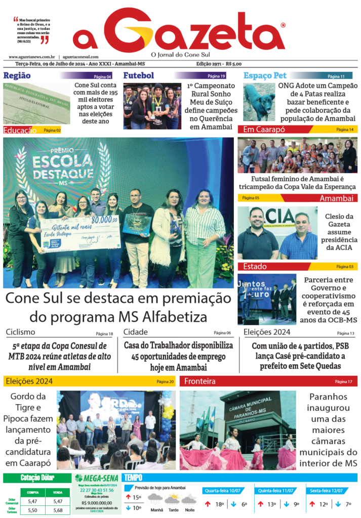 Jornal A Gazeta – Edição de 09 de julho de 2024