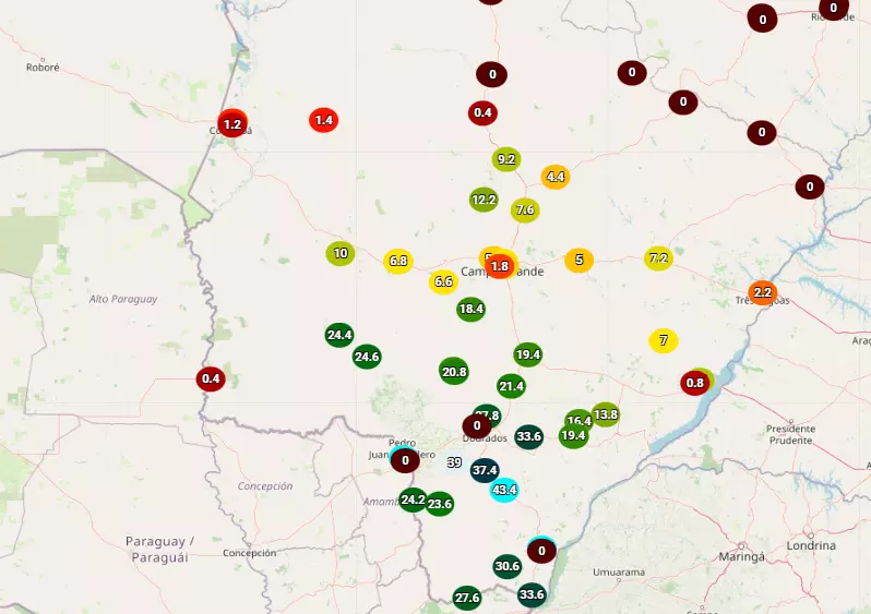 LISTA: Após dias de estiagem severa, cidades de MS registram chuva de 43 mm