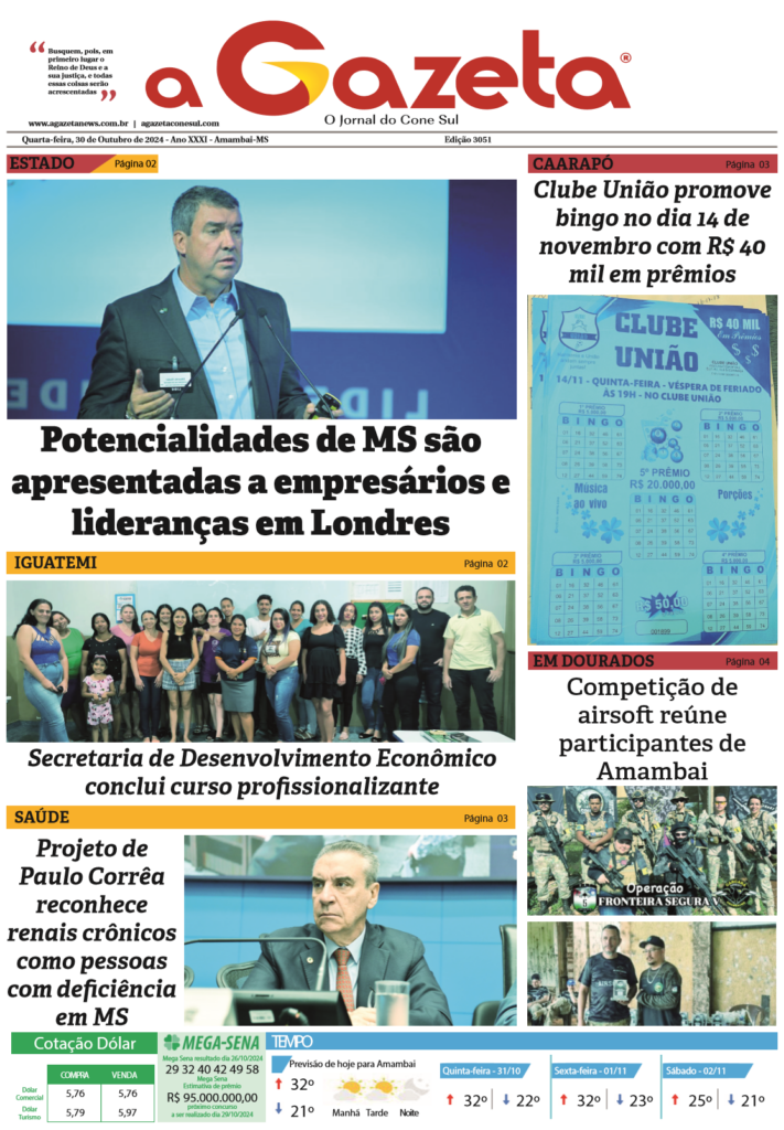 Jornal A Gazeta – Edição de 30 de outubro de 2024