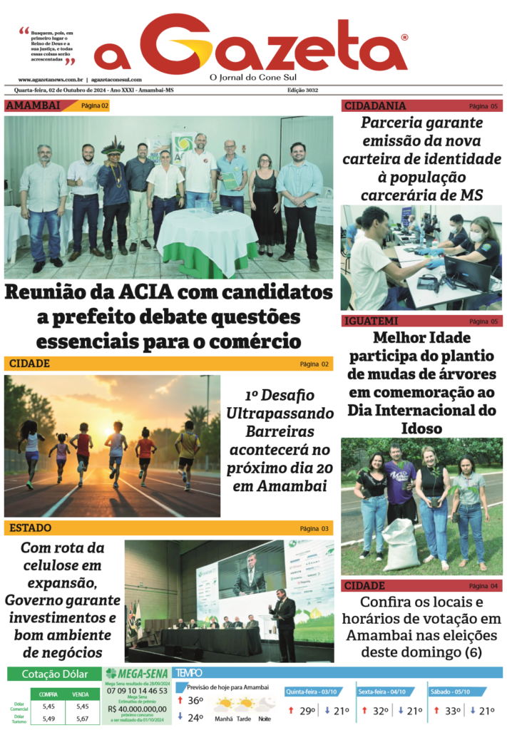 Jornal A Gazeta – Edição de 02 de outubro de 2024