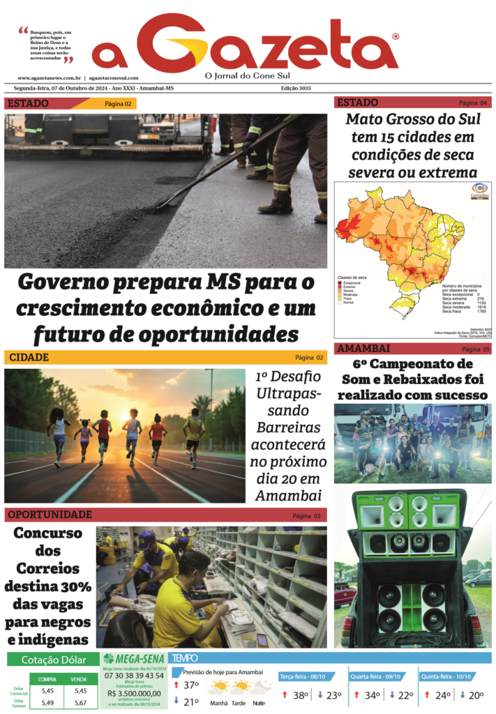 Jornal A Gazeta – Edição de 07 de outubro de 2024