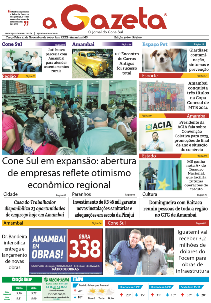 Jornal A Gazeta – Edição de 12 de novembro de 2024