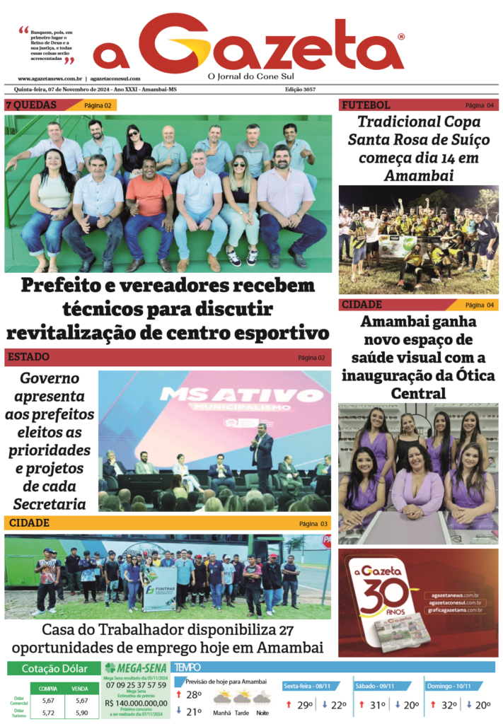 Jornal A Gazeta – Edição de 07 de novembro de 2024