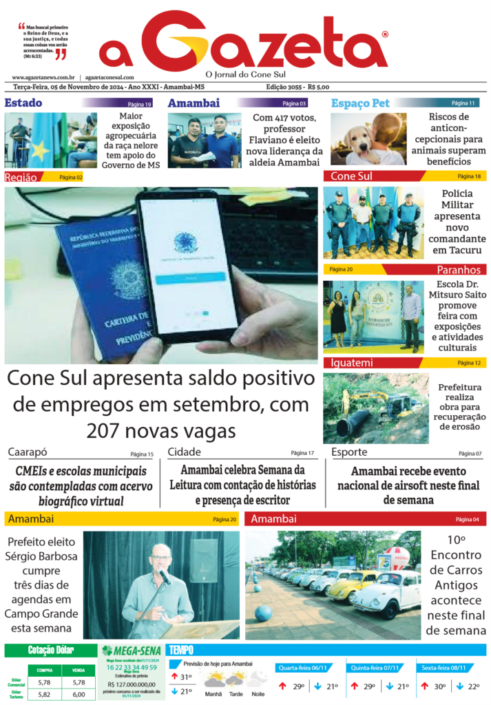 Jornal A Gazeta – Edição de 05 de novembro de 2024