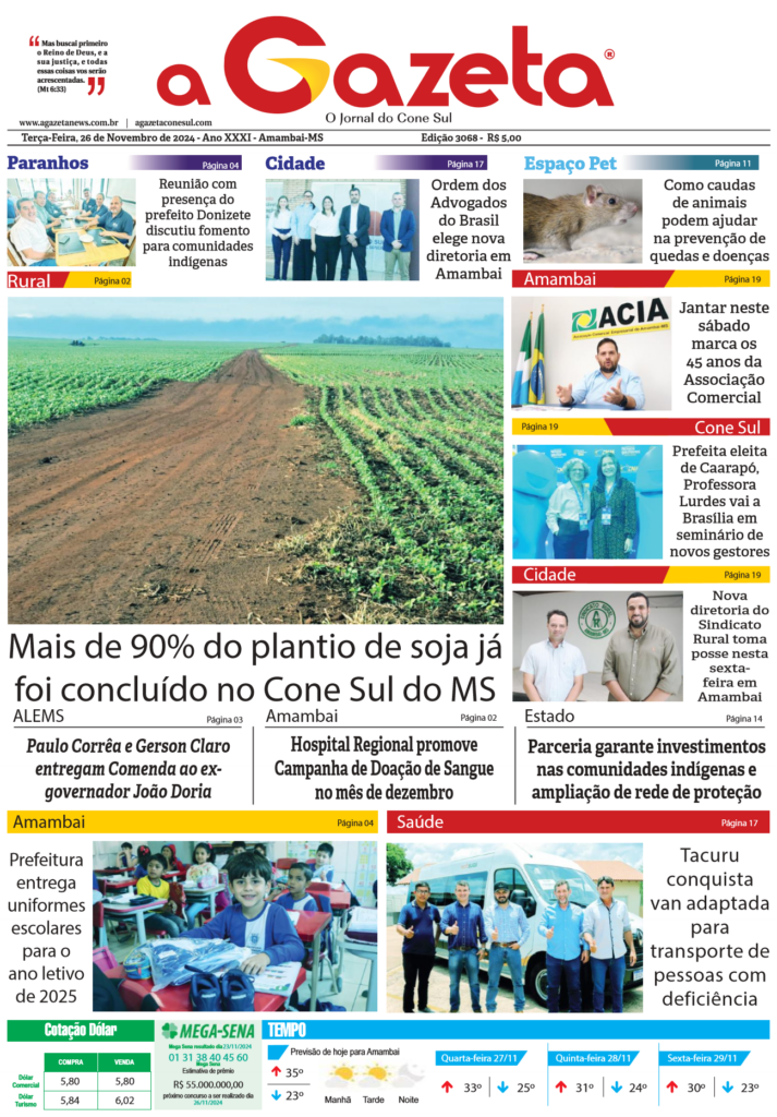 Jornal A Gazeta – Edição de 26 de novembro de 2024